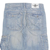 KENZARRO Mens Shorts Blue Cargo Denim 2XL W35 Cotton Blend Casual Length