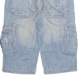 KENZARRO Mens Shorts Blue Cargo Denim 2XL W35 Cotton Blend Casual Length