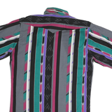 PANHANDLE Mens Black & Green Short Sleeve Striped Shirt M Casual Printed