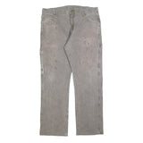DICKIES Mens Cotton Blend Grey Relaxed Straight Trousers W38 L32 Workwear