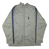 NIKE Mens Grey & Navy Lightweight Zip Jacket XL Polyester Blend Plain Casual