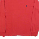 POLO RALPH LAUREN Mens Red & Navy Logo Long Sleeve Crew Neck T-Shirt M Cotton