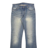 CARRERA Mens Jeans Blue Regular Flared Denim Light W34 L30 Distressed Hem Zip