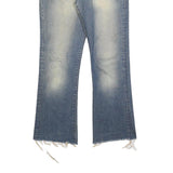 CARRERA Mens Jeans Blue Regular Flared Denim Light W34 L30 Distressed Hem Zip