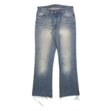 CARRERA Mens Jeans Blue Regular Flared Denim Light W34 L30 Distressed Hem Zip