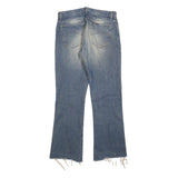 CARRERA Mens Jeans Blue Regular Flared Denim Light W34 L30 Distressed Hem Zip