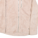 CALVIN KLEIN Womens Cream Zip Up Jacket S Polyester Blend Sherpa Fleece Soft