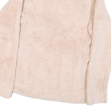 CALVIN KLEIN Womens Cream Zip Up Jacket S Polyester Blend Sherpa Fleece Soft