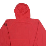 VANTAGE Mens Red Hooded Jacket M Polyester Plain Lightweight Casual