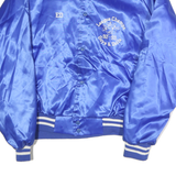 AUBURN Mens Blue & White Letterman Button Jacket 2XL Nylon Sports Retro