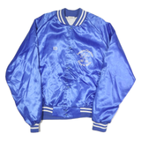 AUBURN Mens Blue & White Letterman Button Jacket 2XL Nylon Sports Retro