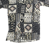 RENNATO CAVALL Mens Black & Grey Pattern Cotton Blend Shirt S Casual Summer