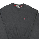 FILA Womens Grey Cropped Crew Neck Sweatshirt M Cotton Blend Pullover
