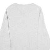 NAUTICA Mens Grey Plain Cotton Jumper V Neck Basic Knit L Casual Comfortable