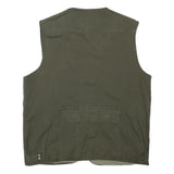 JUN DI Mens Green Cotton Blend Utility Jacket L Cotton Blend Plain Zip Pockets