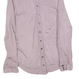 ZARA Womens Purple Shirt Long Sleeve Collared Plain S Chic Elegant