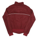 FE MIR ZOO Mens Maroon Cotton Blend Jacket S Plain Zip Front Casual