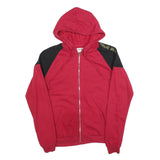 TRUE RELIGION Womens Red & Black Full Zip Hoodie XL Casual Cotton Blend