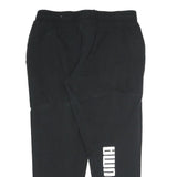 PUMA Mens Joggers Black L W30 L25 Slim Tapered Logo Print Pockets