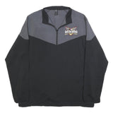 ADIDAS Mens Black & Grey Varsity Football Track Jacket L Polyester Zip