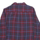 CHAPS Mens Blue & Red Check Shirt L Cotton Long Sleeve Button Front