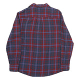 CHAPS Mens Blue & Red Check Shirt L Cotton Long Sleeve Button Front
