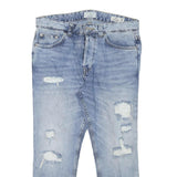 ONLY AND SONS Mens Slim Blue Denim Rinse W34 L25 Distressed Jeans