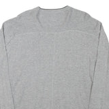 JACK AND JONES Mens Grey Core Patterned Cotton Blend V-Neck Jumper XL Casual