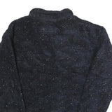 ANDY JOHNS Womens Navy Blue Flecked Button Wool Blend Jacket M Coat Classic