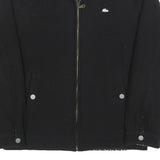 LACOSTE Mens Black Zip Jacket M Woven Plain Logo Crocodile Lightweight Casual