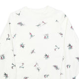 CHARLES VOGELE Womens White Ski Print Crew Neck M Cotton Blend Sweatshirt