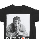 POETIC JUSTICE Mens Black Graphic T-Shirt M Short Sleeve Crew Neck Casual Cotton
