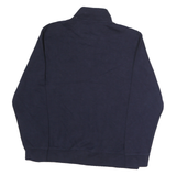 CHAPS Mens Navy Zip Neck Sweatshirt M Embroidered Logo Cotton Pullover