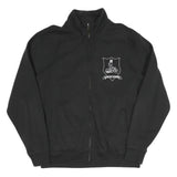 RUSSELL ATHLETIC Mens Black Cotton Blend Zip Jacket L Plain Casual Sportswear