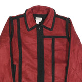 COLDWATER CREEK Womens Red & Black Zip Jacket M Polyester Blend Colourblock