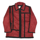 COLDWATER CREEK Womens Red & Black Zip Jacket M Polyester Blend Colourblock