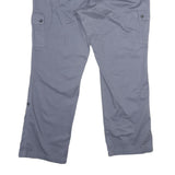 LL BEAN Womens Cotton Regular Cargo Grey Trousers W36 L31 Practical Zip Closure