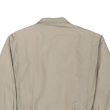 Mens Beige Polyester Blend Casual Zip Jacket L Plain Lightweight Warm