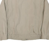 Mens Beige Polyester Blend Casual Zip Jacket L Plain Lightweight Warm