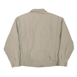 Mens Beige Polyester Blend Casual Zip Jacket L Plain Lightweight Warm