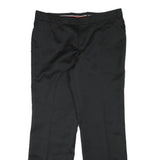 CELIA COTOURE Womens Wool Blend Black Regular Fit Straight Leg Trousers W35 L30