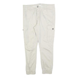 YES OR NO Womens Cotton Blend Cream Slim Tapered Trousers W34 L26 Cargo Pocket