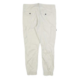 YES OR NO Womens Cotton Blend Cream Slim Tapered Trousers W34 L26 Cargo Pocket