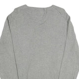 POLO RALPH LAUREN Mens Grey Plain Jumper V-Neck Basic Knit S Cotton Classic