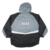 NIKE Mens Black & Grey Outdoor Jacket XL Polyester Blend Zip Hooded Plain