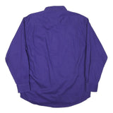 PRO ELITE Mens Blue Plain Shirt XL Button Collar Cotton Blend Casual Workwear