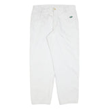 Mens Regular Fit White Cotton Blend Straight Jeans W34 L32 Casual Wear