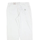 Mens Regular Fit White Cotton Blend Straight Jeans W34 L32 Casual Wear