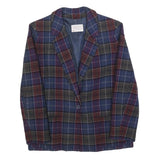 PENDLETON Womens Blue & Burgundy Check Wool Blazer Jacket S Woven Button