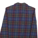 PENDLETON Womens Blue & Burgundy Check Wool Blazer Jacket S Woven Button
